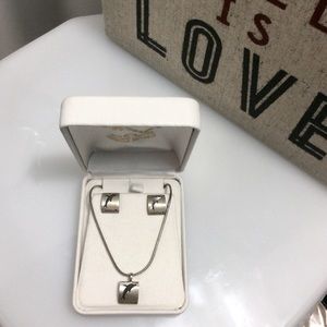 Sterling silver dolphin necklace and earrings set